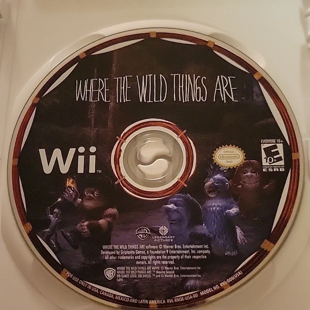 Where the Wild Things Are - Wii Game No Visible Stratches Original Case & Papers